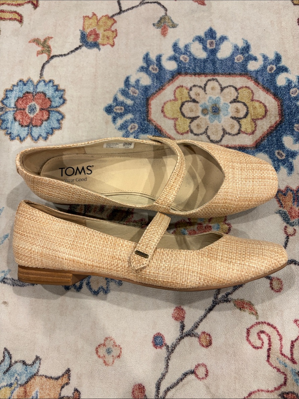 TOMS Neutral Beige Mary Jane Loafers
